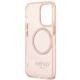 Guess iPhone 13 Pro / 13 pink hardcase med guld kant