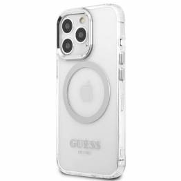  Guess Metal Outline MagSafe-cover til iPhone 13 Pro / iPhone 13 - sølv