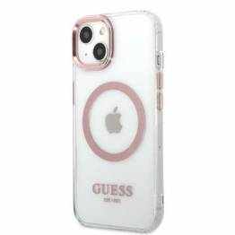  Guess Metal Outline MagSafe cover til iPhone 13 - pink