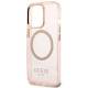 Guess Guld Kant Translucent MagSafe Cover til iPhone 13 Pro Max - pink