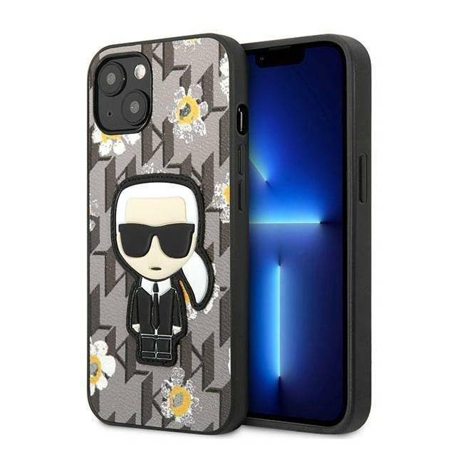 Karl Lagerfeld Flower Ikonik Karl cover til iPhone 13 mini - grå