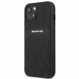  AMG iPhone 13 sort hardcase læder buede linjer