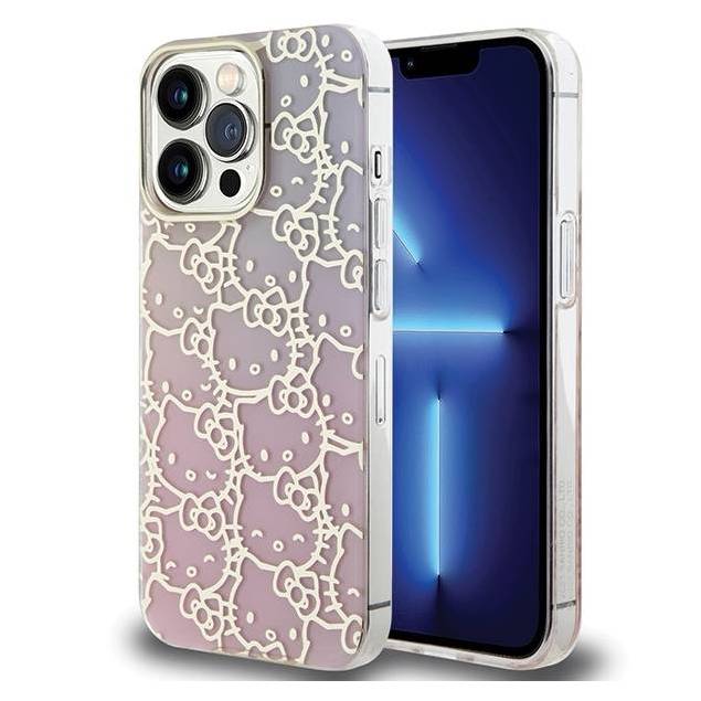 Hello Kitty IML Gradient Electrop Trængt Kitty Cover til iPhone 13 Pro Max - Pink