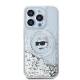 Karl Lagerfeld Liquid Glitter Choupette Head MagSafe cover til iPhone 13 Pro / 13 - gennemsigtig