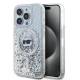 Karl Lagerfeld Liquid Glitter Choupette Head MagSafe cover til iPhone 13 Pro Max - transparent