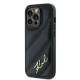 Karl Lagerfeld Diagonal Quildet Script cover til iPhone 13 Pro / 13 - sort