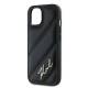 Karl Lagerfeld Diagonal Quiltet Skrift cover til iPhone 13 - sort