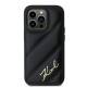 Karl Lagerfeld Diagonal Quiltet Skrift cover til iPhone 13 Pro Max - sort