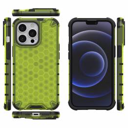  Honeycomb cover med TPU bumper til iPhone 13 Pro grøn