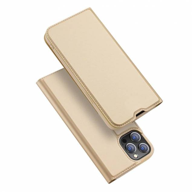 Dux Ducis Skin Pro Bookcase-typecover til iPhone 13 Pro i guld