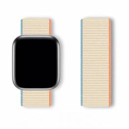 Sport nylon Loop rem til Apple Watch Ultra samt Watch 44/45/46/49mm - Beige/Blå/Orange