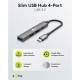 Goobay slank 4-i-1 USB-C hub til 1x USB-C og 3x USB-A - 5Gbit/s