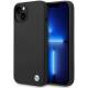 BMW iPhone 13/14/15 silikone cover med metal logo - Sort