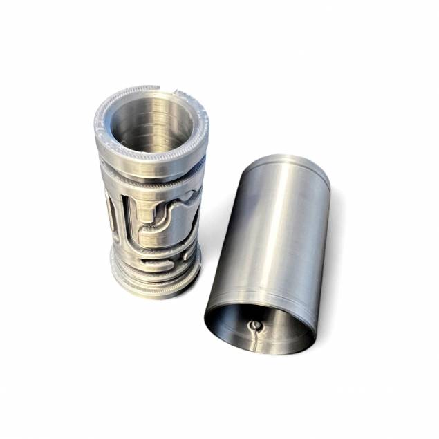 Puzzlebox cylinder labyrint til pengegaver og geocaching - 3D printet - Sølvgrå Puzzlebox cylinder labyrint til pengegaver og geocaching - 3D printet - Sølvgrå