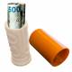 Puzzlebox cylinder labyrint til pengegaver og geocaching - 3D printet - Hvid/Brun