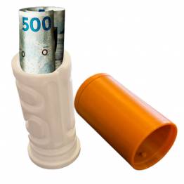  Puzzlebox cylinder labyrint til pengegaver og geocaching - 3D printet - Hvid/Brun