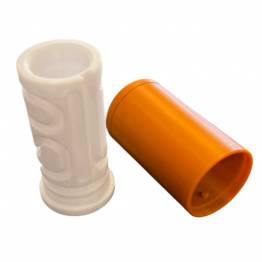 Puzzlebox cylinder labyrint til pengegaver og geocaching - 3D printet - Hvid/Brun