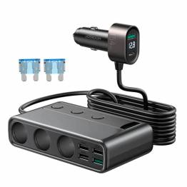 Joyroom 9-port 154W biloplader 5x USB-A / 1x USB-C PD 3 x cigaret-indgange