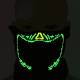 Halloween, fastelavn og fest LED maske - stemme aktiveret - Gul/Grøn