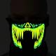 Halloween, fastelavn og fest LED maske - stemme aktiveret - Gul/Grøn