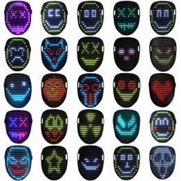  Halloween, fastelavn og fest RGB LED maske - 50 motiver - 234 dioder