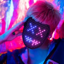 Halloween, fastelavn og fest RGB LED maske - 50 motiver - 234 dioder