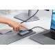 Baseus USB-C 6-i-1 hub: 2xUSB, 2xUSB-C 100W PD, HDMI og RJ45 og On/Off knap til skærm