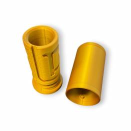 Puzzlebox cylinder labyrint til pengegaver og geocaching - 3D printet - Guld