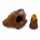 Fugl geocache beholder med rum til bison - 11cm - 3D printet - Brun
