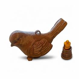 Fugl geocache beholder med rum til bison - 11cm - 3D printet - Brun
