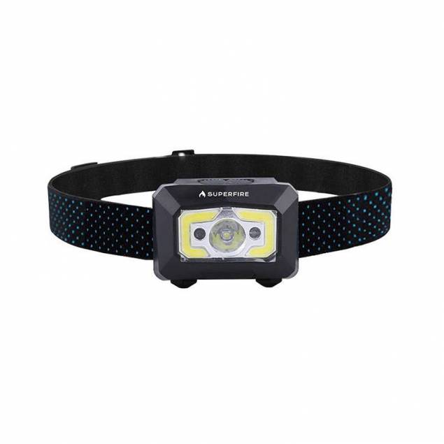 Superfire X30 genopladelig og vandtæt pandelampe m håndfri sensor - 340lm