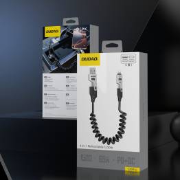  Dudao L20 Pro 4-i-1 multi-kabel med 65W USB-C, Lightning og USB - 1 meter