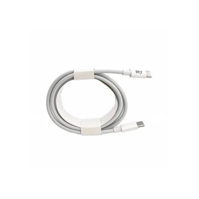 M7 hårdført Mac / iPhone / USB-C PD 100W opladningskabel - hvid - 1m M7 hårdført Mac / iPhone / USB-C PD 100W opladningskabel - hvid - 1m