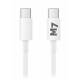 M7 hårdført Mac / iPhone / USB-C PD 100W opladningskabel - hvid - 1m M7 hårdført Mac / iPhone / USB-C PD 100W opladningskabel - hvid - 1m