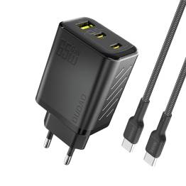 Dudao A29C 65W GaN oplader + USB-C kabel - Sort