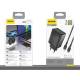 Dudao A29C 65W GaN oplader + USB-C kabel - Sort
