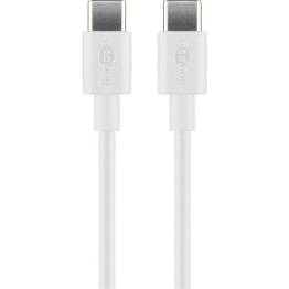Vævet USB-C kabel 100W PD opladningskabel - Hvid - 0,5m